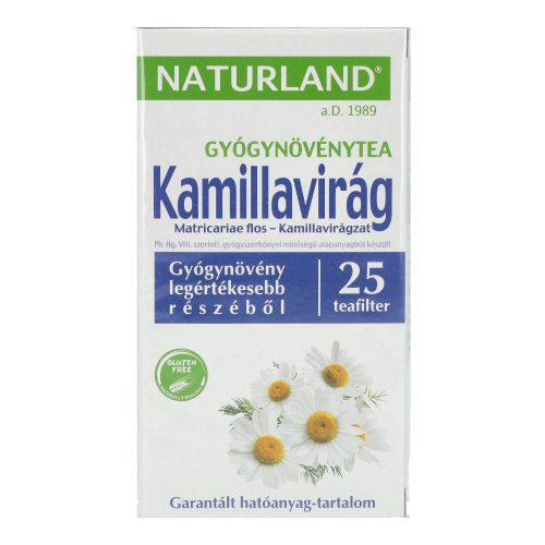 Naturland kamillavirág gyógynövénytea, filteres, 25 db