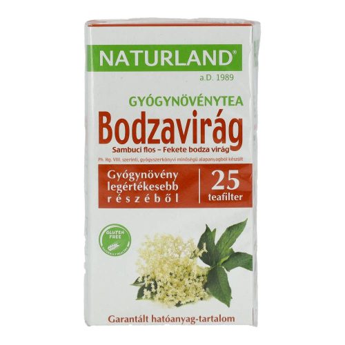 Naturland bodzavirág gyógynövénytea, filteres, 25 db
