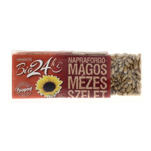 Biopont Bio24 bio mézes szelet, napraforgómagos, 40 g