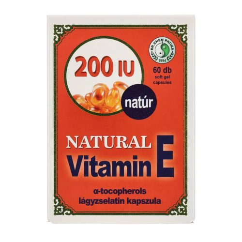 Dr. Chen Natural E-vitamin 200 IU, lágyzselatin-kapszula, 60 db