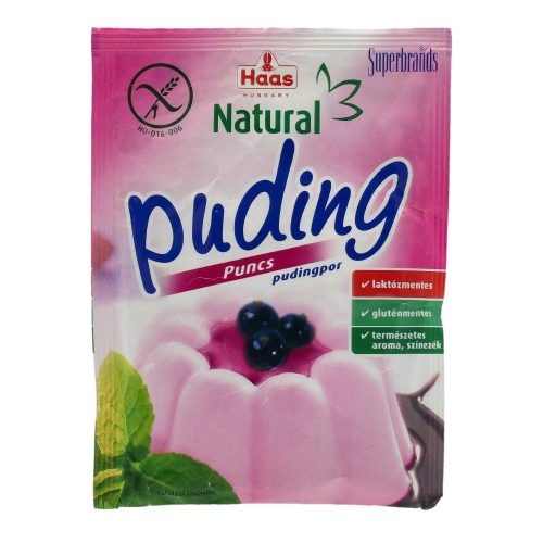 Haas Natural pudingpor, puncs ízű, 40 g
