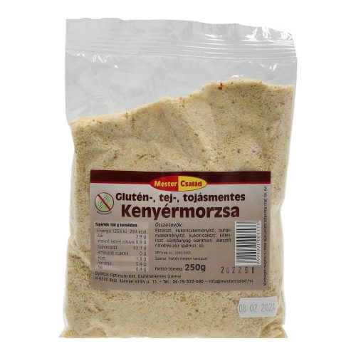 Mester Család glutén-, tej-, tojásmentes kenyérmorzsa, 250 g