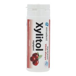   Miradent Xylitol növényi rágógumi édesítőszerrel, vörös áfonyás, 30 db