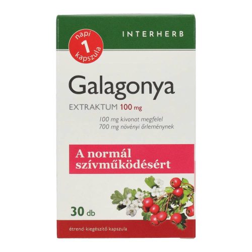 Interherb galagonya extraktum kapszula, 30 db