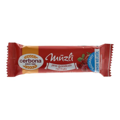 Cerbona müzliszelet, piros gyümölcsös, 20 g