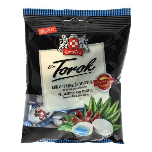 HáziSweets CandyBon Dr. Torok töltött cukorka, eukaliptusz-mentol, 75 g