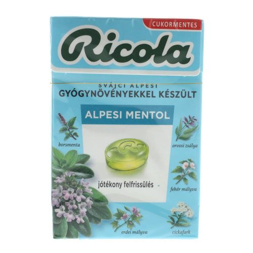 Ricola cukormentes gyógynövényes cukorka, Alpin Fresh, 40 g