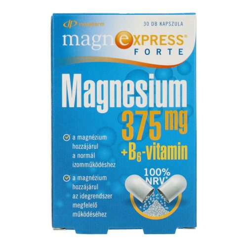 MagnExpress magnézium kapszula, forte, B6-vitaminnal, 30 db