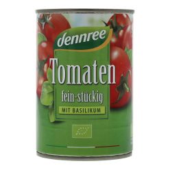 Dennree bio paradicsomkocka, bazsalikomos, 400 g