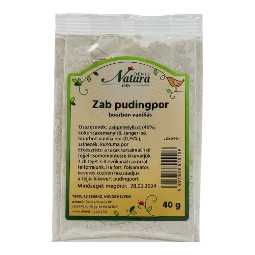 Dénes Natura zab pudingpor, Bourbon vaníliás, 40 g