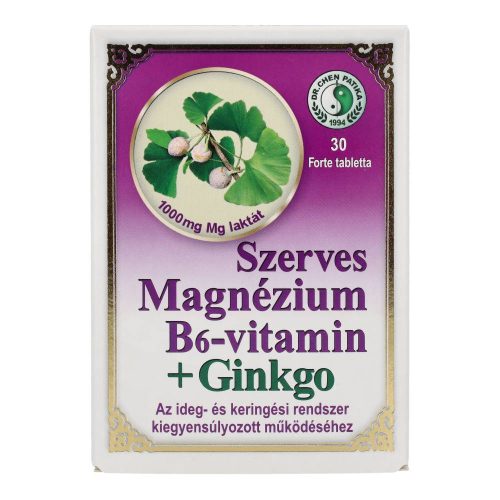 Dr. Chen szerves magnézium B6-vitamin + ginkgo, forte, 30 db
