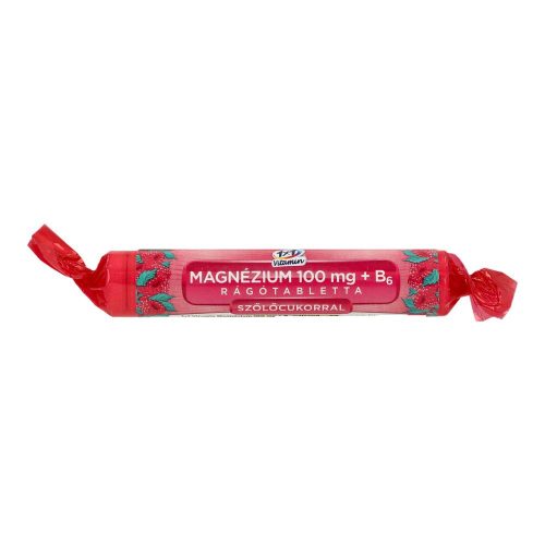 1X1 Vitamin magnézium + B6 rágótabletta, málnás, 17 db