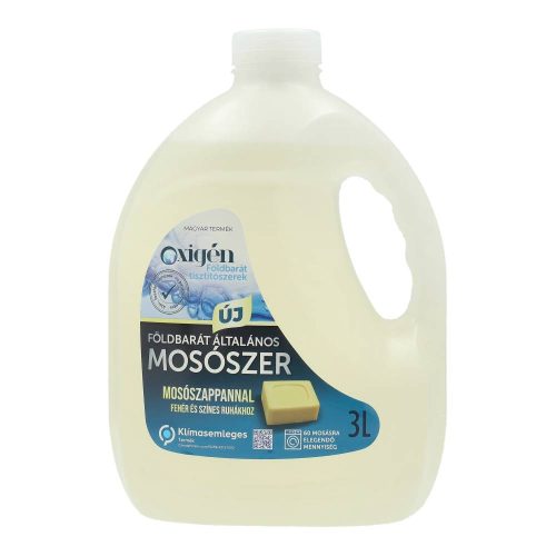 Oxigén Földbarát általános mosószer, fehér és színes ruhákhoz, 3000 ml