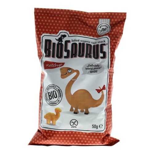Biosaurus bio kukorica snack, ketchupos, 50 g