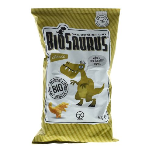 Biosaurus bio kukorica snack, sajtos, 50 g
