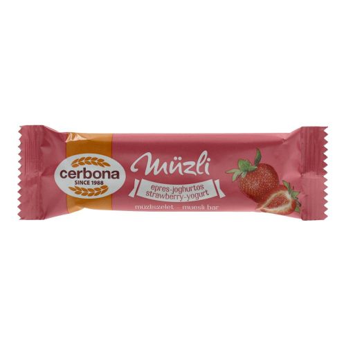 Cerbona müzliszelet, epres-joghurtos, 20 g