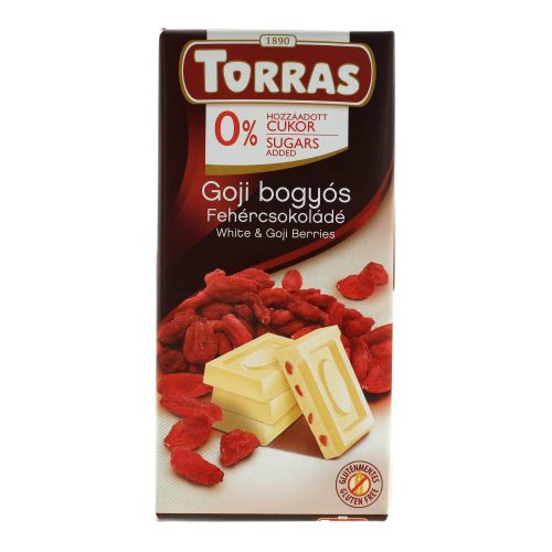 Torras fehércsokoládé, goji bogyóval, 75 g