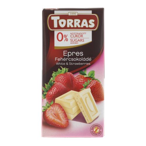 Torras fehércsokoládé, epres, 75 g
