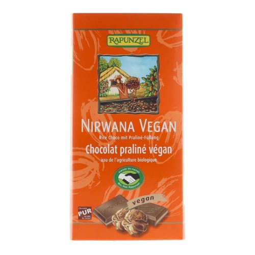 Rapunzel Nirwana Vegan bio csokoládé, rizstejjel, trüffel töltelékkel, 100 g