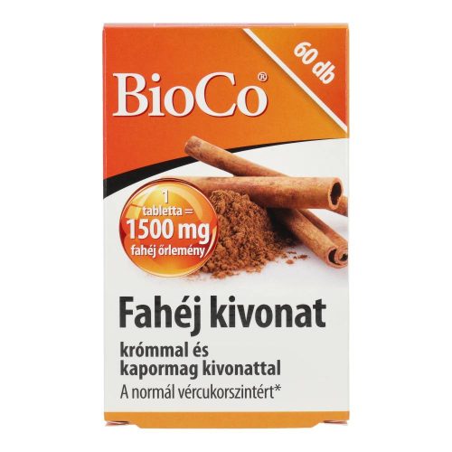 Bioco fahéj kivonat tabletta, króm és fahéjmag kivonattal, 60 db