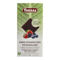 Torras étcsokoládé steviával, erdei gyümölcsös, 125 g