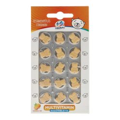   1X1 Vitamin multivitamin rágótabletta, narancsízű, mackóforma, 15 db