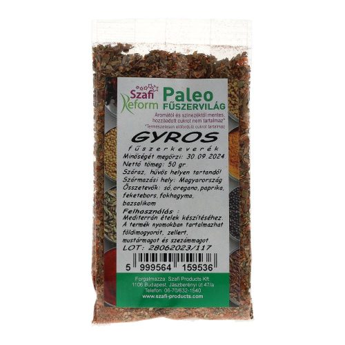 Szafi Reform Paleo Fűszervilág gyros fűszerkeverék, 50 g