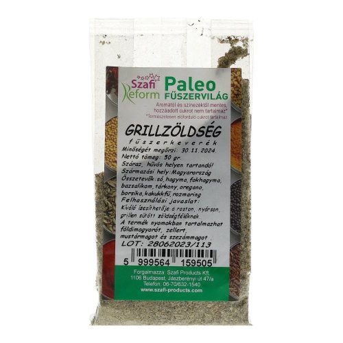Szafi Reform Paleo Fűszervilág grillzöldség fűszerkeverék, 50 g