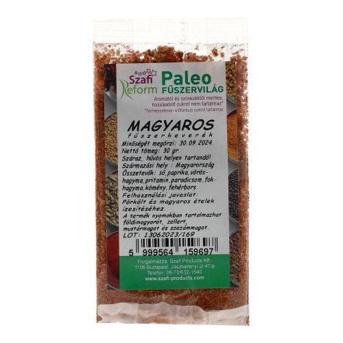 Szafi Reform Paleo Fűszervilág magyaros fűszerkeverék, 30 g