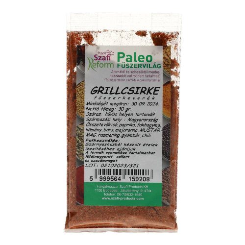 Szafi Reform Paleo Fűszervilág grillcsirke fűszerkeverék, 30 g