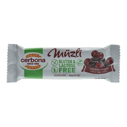 Cerbona müzliszelet, csokoládés-meggyes, 35 g