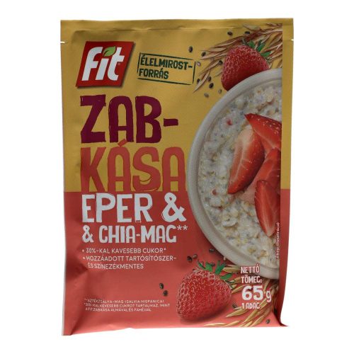 Fit zabkása, eperrel és chia-maggal, 65 g