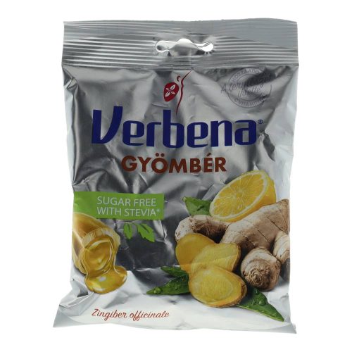 Verbena gyógynövényes cukorka, gyömbéres, cukormentes, steviával, 60 g