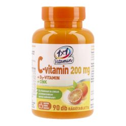   1X1 Vitamin C-vitamin + D3-vitamin + cink, rágótabletta, narancsízű, 90 db