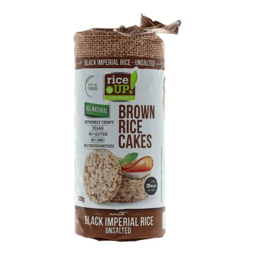 Rice UP puffasztott barnarizs-szelet, sótlan, fekete rizzsel, 120 g