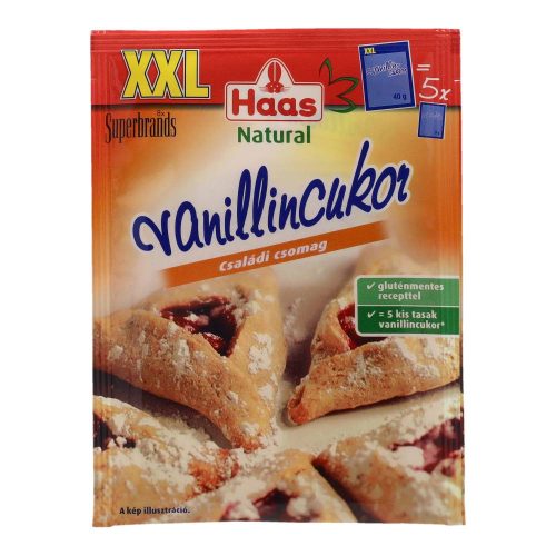 Haas Natural vanillincukor, családi csomag, 40 g