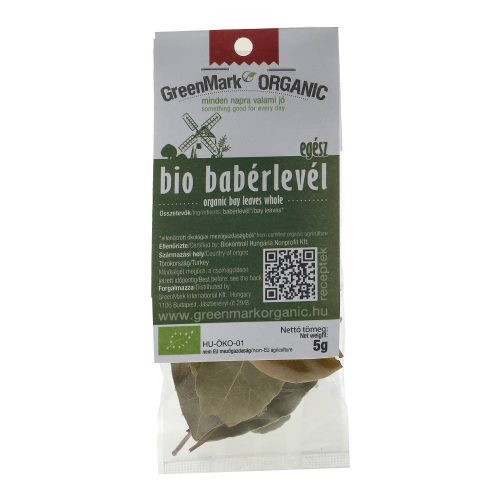 Greenmark bio babérlevél, egész fűszer, 5 g