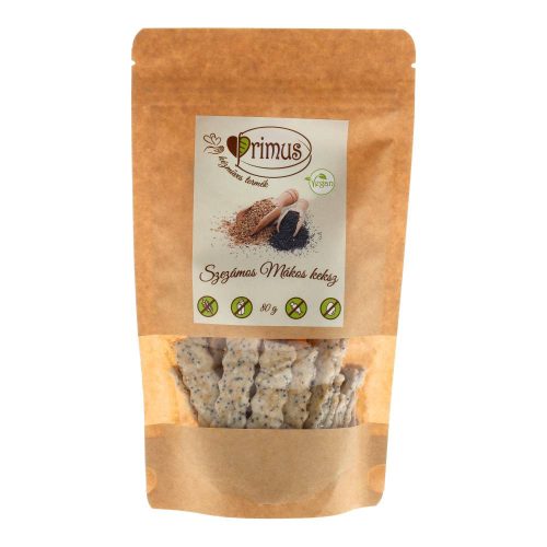 Primus szezámos mákos keksz, 80 g