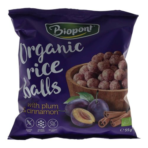 Biopont bio rizsgolyó, szilvás-fahéjas, 55 g