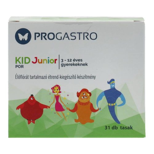 Progastro Kid Junior élőflórás étrend-kiegészítő por, 3-12 év, 31 db