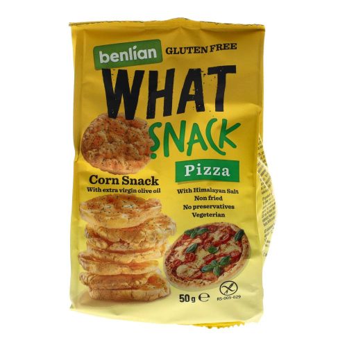 Benlian What Snack puffasztott kukorica snack, pizzás, 50 g