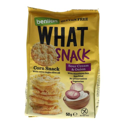 Benlian What Snack kukorica snack, tejszínes-hagymás, 50 g