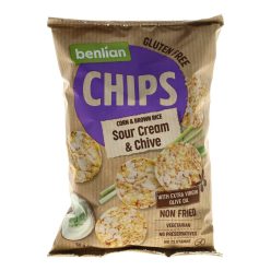   Benlian Corn & Brown Rice kukorica és barnarizs chips, tejföl-snindling, 50 g