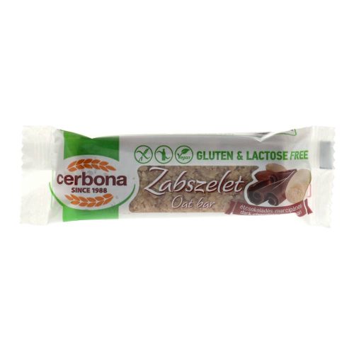 Cerbona zabszelet, étcsokoládés-marcipános, 40 g