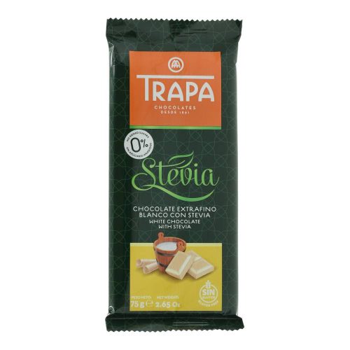 Trapa Stevia fehércsokoládé, 75 g