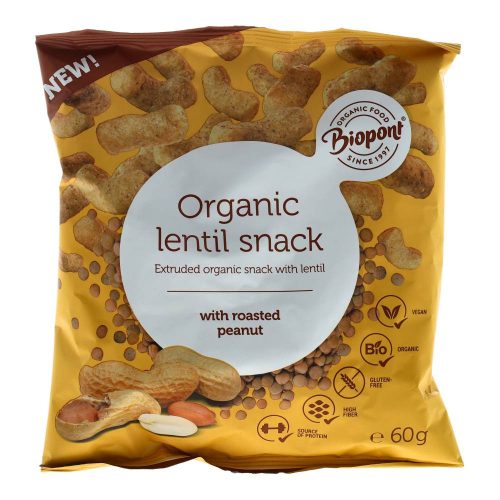 Biopont bio extrudált lencse, pörkölt mogyoróval, 60 g