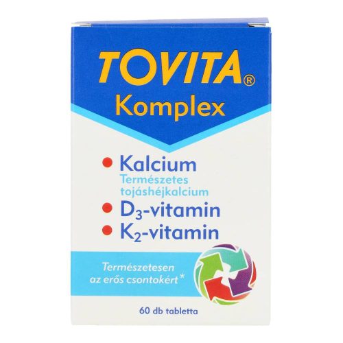 Tovita komplex tabletta, tojáshéjkalcium, D2- és D3-vitamin, 60 db