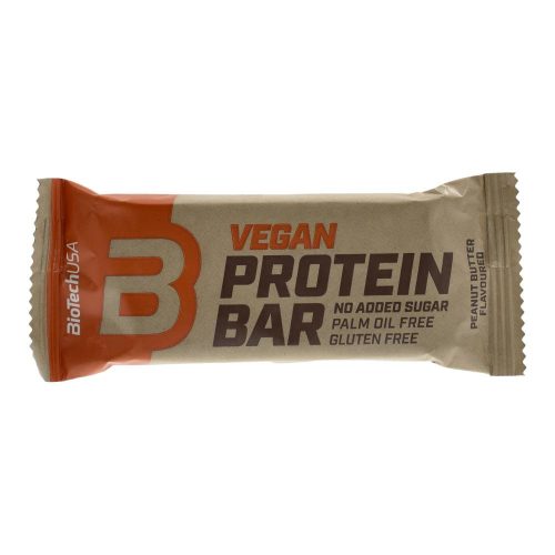 BioTechUSA Vegan Protein Bar fehérjeszelet, mogyoróvajas, 50 g