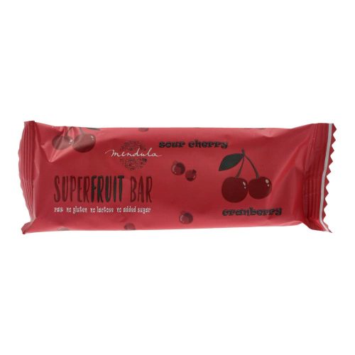 Mendula Superfruit Bar szelet, meggyes-vörösáfonyás, 40 g