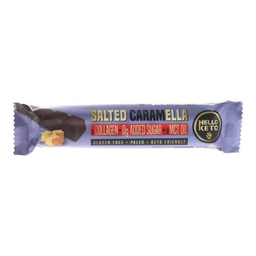 HelloKeto kollagénprotein szelet, sós karamellás, 40 g